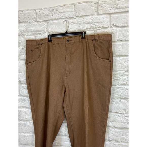 THE HABAND TAILGATER PANTS Mens 54 Orangey Brown color Denim SHORTENED - Picture 4 of 10